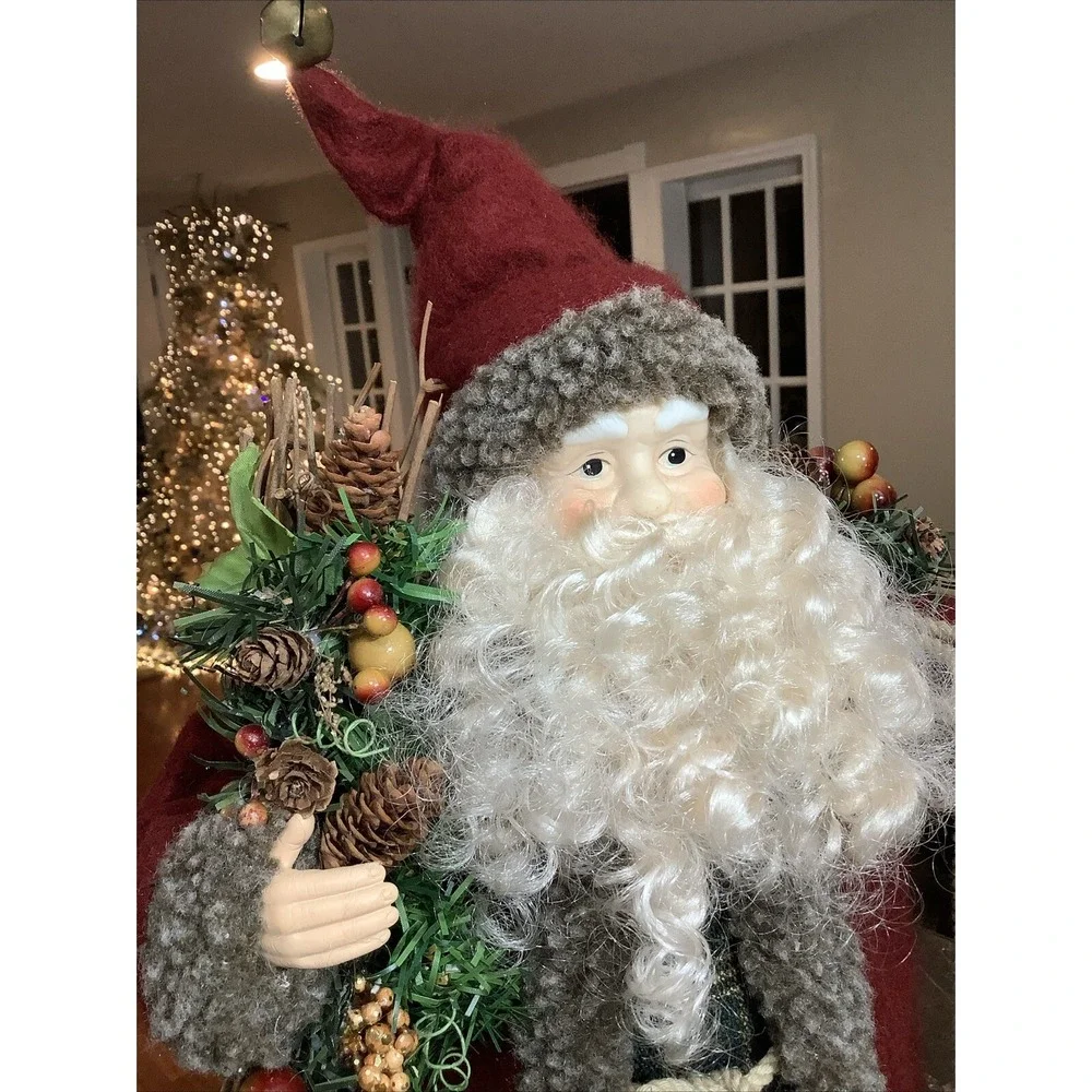 Woodland Christmas Santa Tree Topper Tabletop Figurine 19